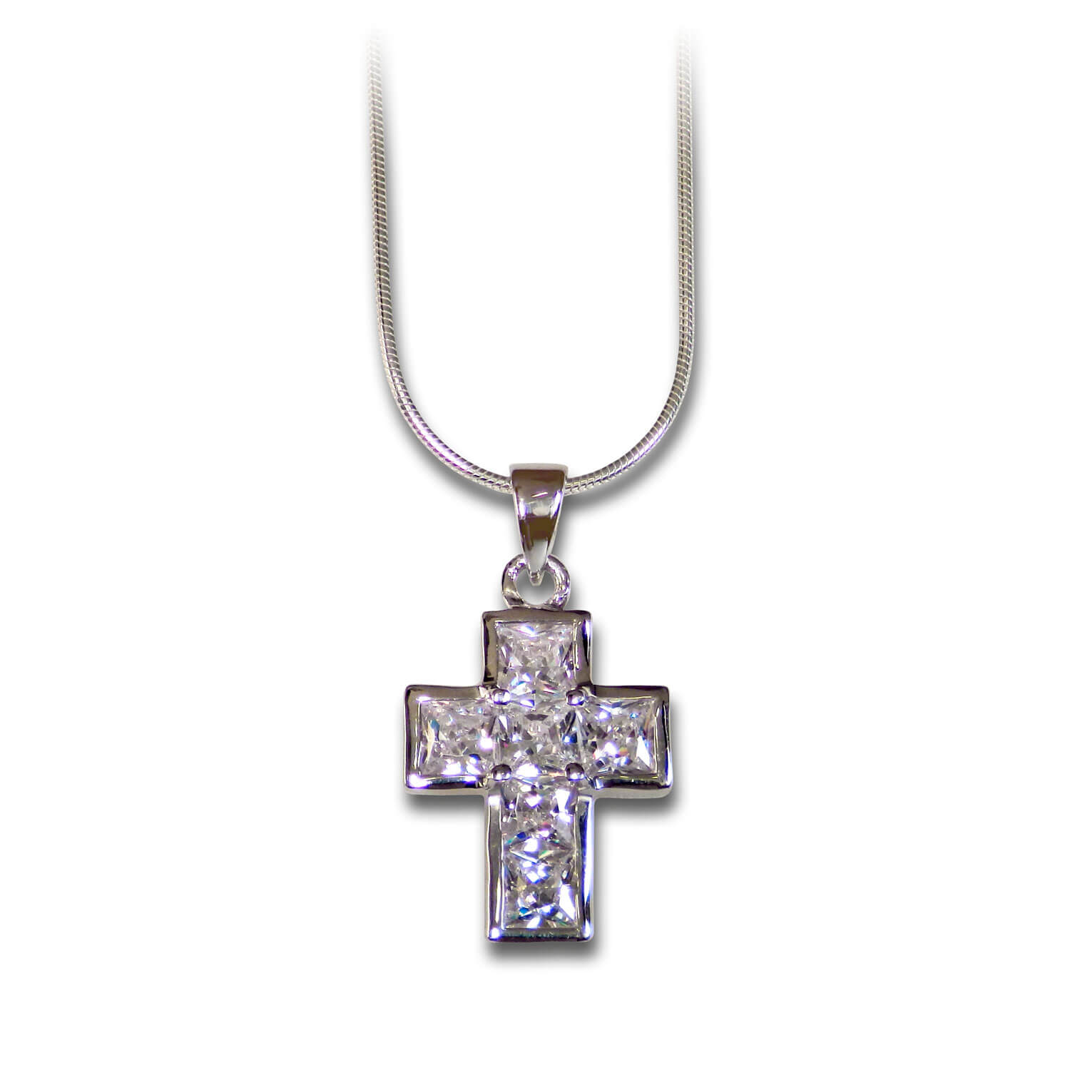 Halskette mit Kreuz aus Zirkonia