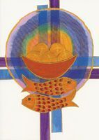 Karte- Brot , Fische, Kreuze (Erstkommunion)