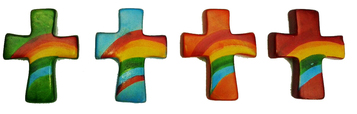 Handschmeichler Regenbogenkreuz aus Speckstein - Cover