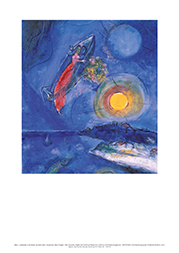 Einlegeblatt Chagall - Liebespaar in der Barke