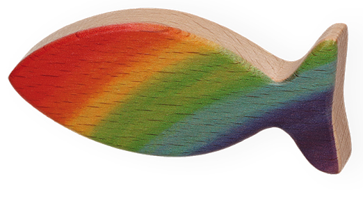 Handschmeichler Regenbogen-Fisch aus Holz - Cover