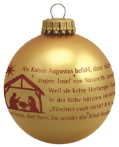 Christbaumkugel Weihnachtsgeschichte - GOLD