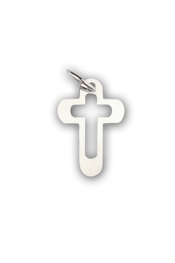 Schmuckkreuz Edelstahl mit ausgestanztem Kreuz ca. 2,5 cm