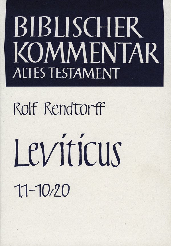 Leviticus (1,1-10,20) - Cover