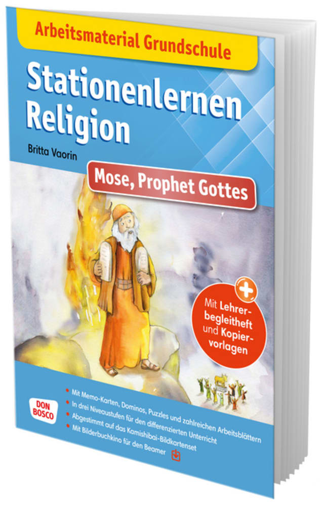 Arbeitsmaterial Grundschule. Stationenlernen Religion: Mose, Prophet Gottes - Cover