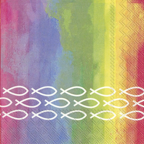  Servietten Ichthys Regenbogen - Cover