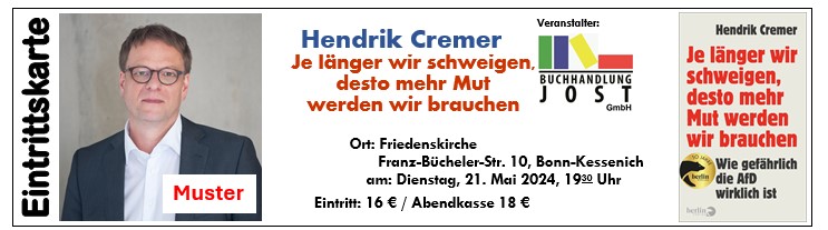 Eintrittskarte Hendrik Cremer