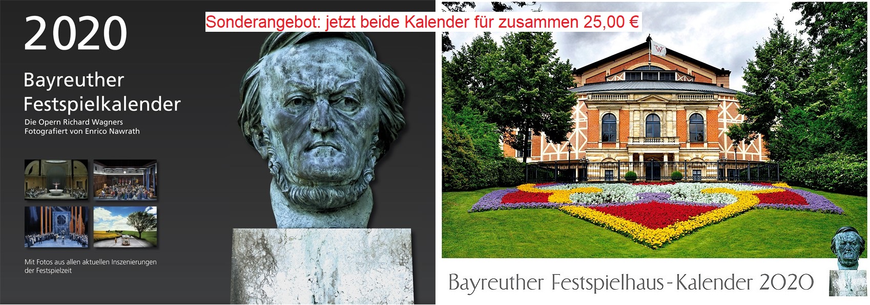 Kalender Bayreuther Festspielkalender 2020 + Bayreuther Festspielhaus-Kalender 2020
