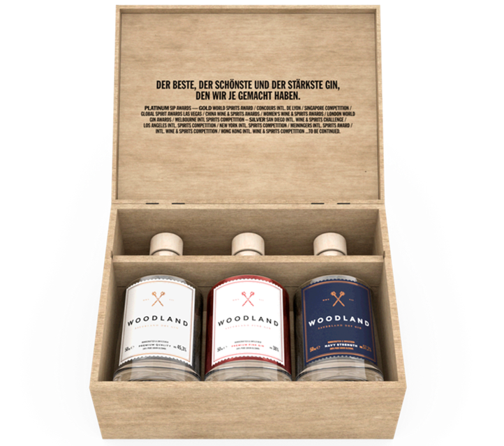 Woodland Dry Gin 3er Mini Box 3x50 ml