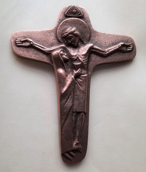 Kreuz der Einheit hängend  Bronze 13 cm