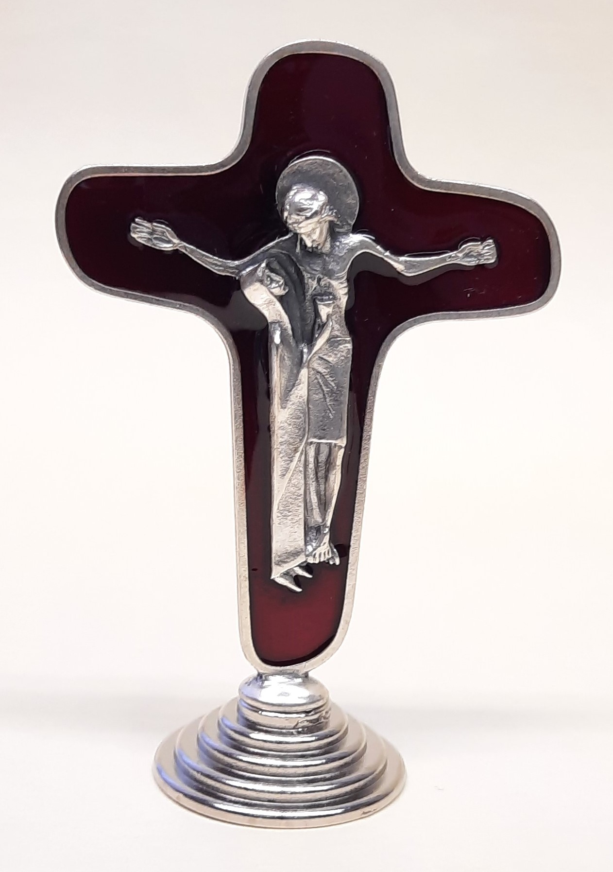 Kreuz der Einheit stehend, rot/silber, 8 cm