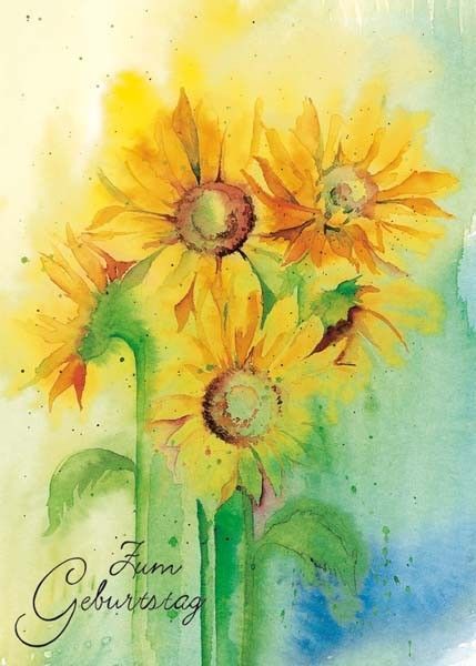 Karte - Sonnenblumen (Geburtstag)